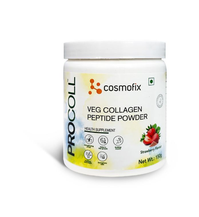 Cosmofix Procoll Veg Collagen Peptide Powder - Strawberry flavour 150g _1